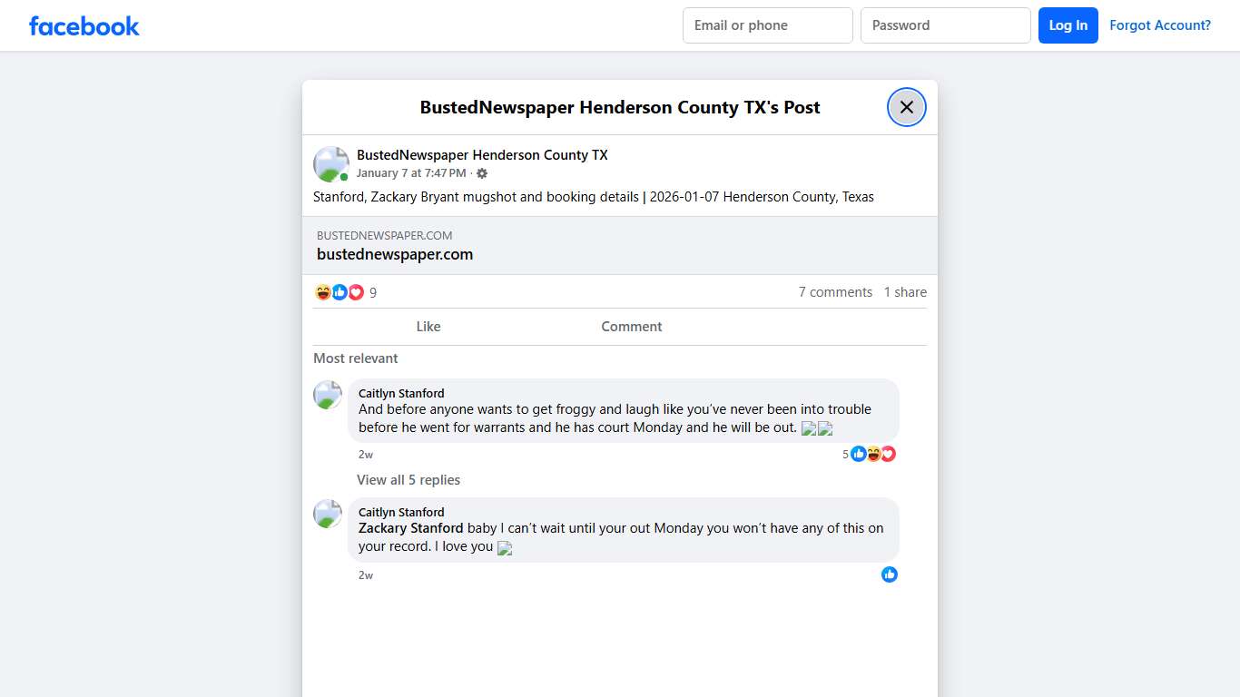 Stanford, Zackary... - BustedNewspaper Henderson County TX Facebook